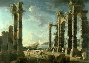 Leonardo Coccorante Port of Ostia in Calm Weather oil painting reproduction